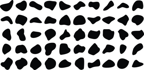 Liquid and fluid shape Black symbol Set of 50