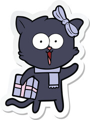 sticker of a cartoon cat