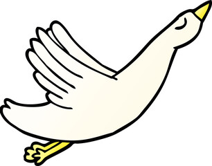 cartoon doodle flying goose