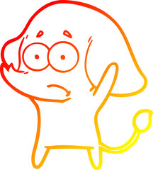 warm gradient line drawing cartoon unsure elephant