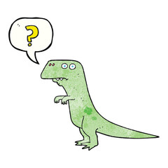 speech bubble textured cartoon confused dinosaur