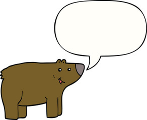 cartoon bear and speech bubble