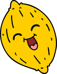 cartoon of a happy lemon