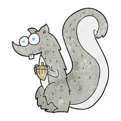 textured cartoon squirrel with nut