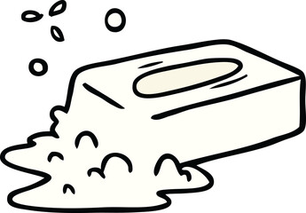 cartoon doodle of a bubbled soap