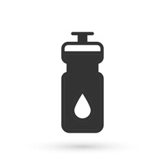 Grey Fitness shaker icon isolated on white background. Sports shaker bottle with lid for water and protein cocktails. Vector
