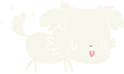 cute flat color style cartoon dog wagging tail