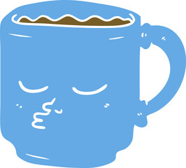 flat color style cartoon coffee mug