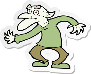 sticker of a cartoon goblin