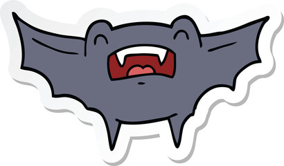 sticker of a cartoon vampire bat