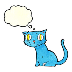 cartoon cat with thought bubble