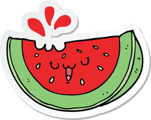 sticker of a cartoon watermelon