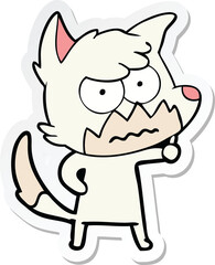 sticker of a cartoon annoyed fox