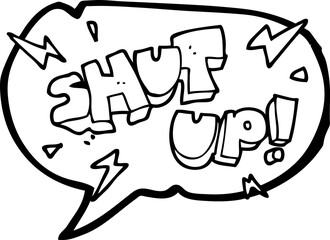 speech bubble cartoon shut up! symbol