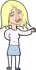 cartoon unhappy woman