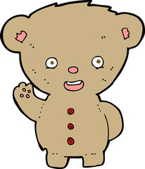 cartoon teddy bear waving