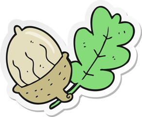 sticker of a cartoon acorn