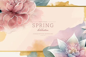 Vector watercolor spring banner