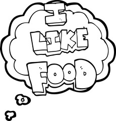 thought bubble cartoon i like food symbol