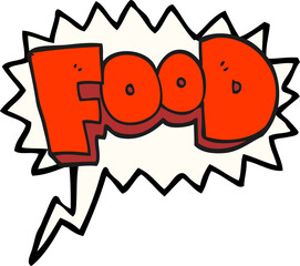 speech bubble cartoon word food