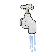 textured cartoon running faucet