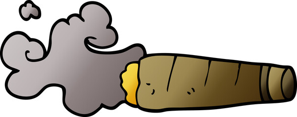 cartoon doodle smoking cigar