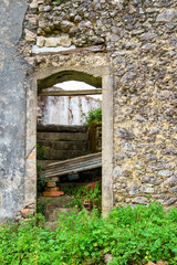 Fototapeta na wymiar outdoor wiew of an old weathered abandoned doorway
