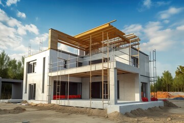 House under construction, building project, generative ai