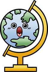 gradient shaded cartoon globe of the world