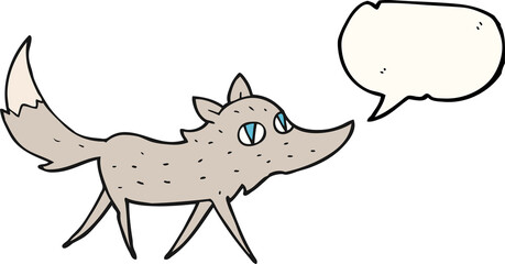 speech bubble cartoon little wolf