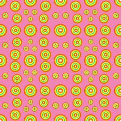 abstract colorful background with circles,colorful wallpaper seamless pattern with colorful of circles shape,retro style,fabric print with canvas texture.