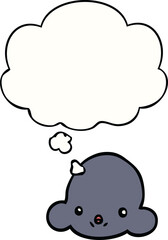 cartoon cloud and thought bubble