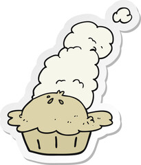 sticker of a cartoon hot pie