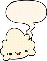 cartoon cloud and speech bubble in comic book style