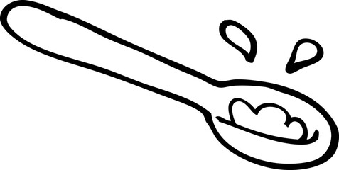 Naklejka premium line drawing cartoon ladle of food