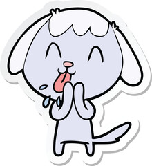 Obraz premium sticker of a cute cartoon dog