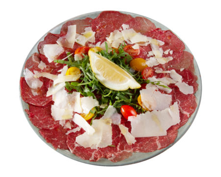 Carpaccio de bœuf parmesan roquette