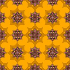 70's wallpaper seamless pattern with flower retro style,fabric print with canvas texture.