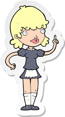 sticker of a cartoon maid