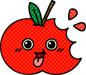 comic book style cartoon red apple