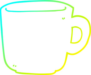 cold gradient line drawing cartoon coffee cup