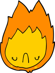 cartoon unhappy flame