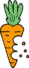 cartoon doodle carrot with bite marks
