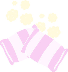 flat color illustration of a cartoon pillow