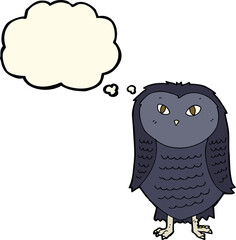 cartoon owl with thought bubble