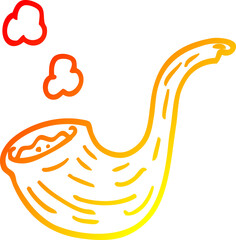 warm gradient line drawing cartoon smoking pipe