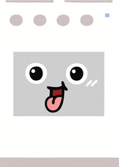 flat color retro cartoon kitchen oven