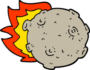hand drawn doodle style cartoon asteroid