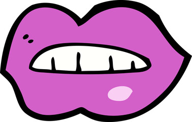 cartoon pink lips