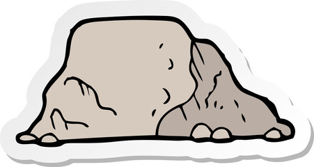 sticker of a cartoon rock